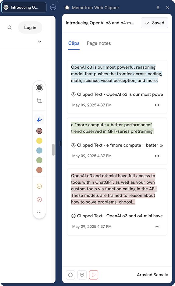 Web clipper extension